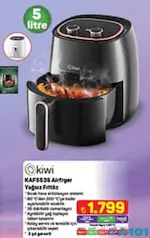 KİWİ AİRFRYER YAĞSIZ FRİTÖZ 5 LİTRE KİWİ AİRFRYER YAĞSIZ FRİTÖZ 5 LİTRE
